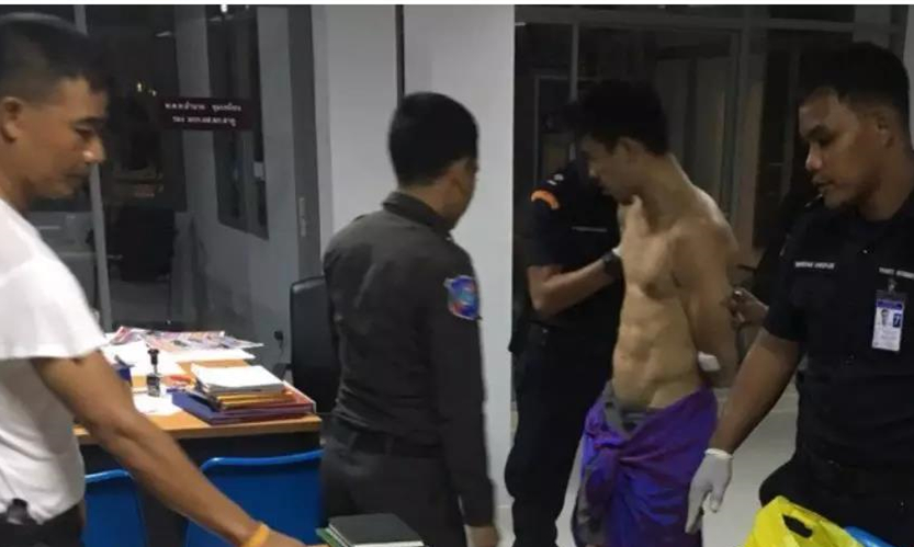 美籍韩男子疑吃性药精神错乱，在泰国机场脱衣裸奔4.jpg