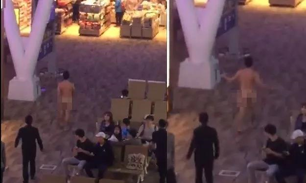美籍韩男子疑吃性药精神错乱，在泰国机场脱衣裸奔.jpg