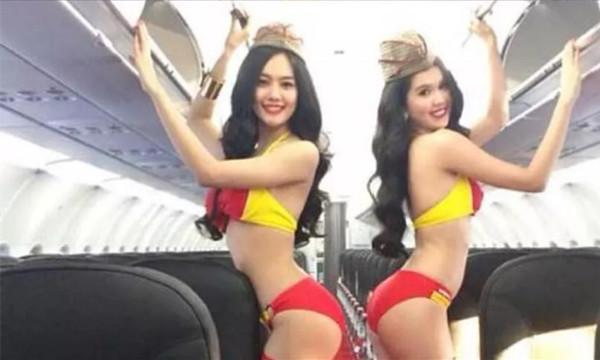 泰国越捷航空：性感泳装美女免费服务