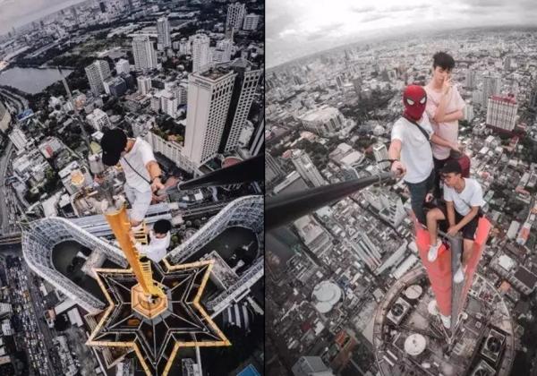 3名香港男子爬上泰国第2高楼玩自拍，震惊泰国网友！