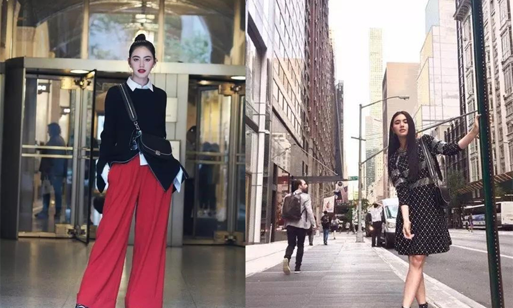 泰国当红女星Mai Davikah现身美国参加纽约时装周，街拍照堪称时尚大片.jpg