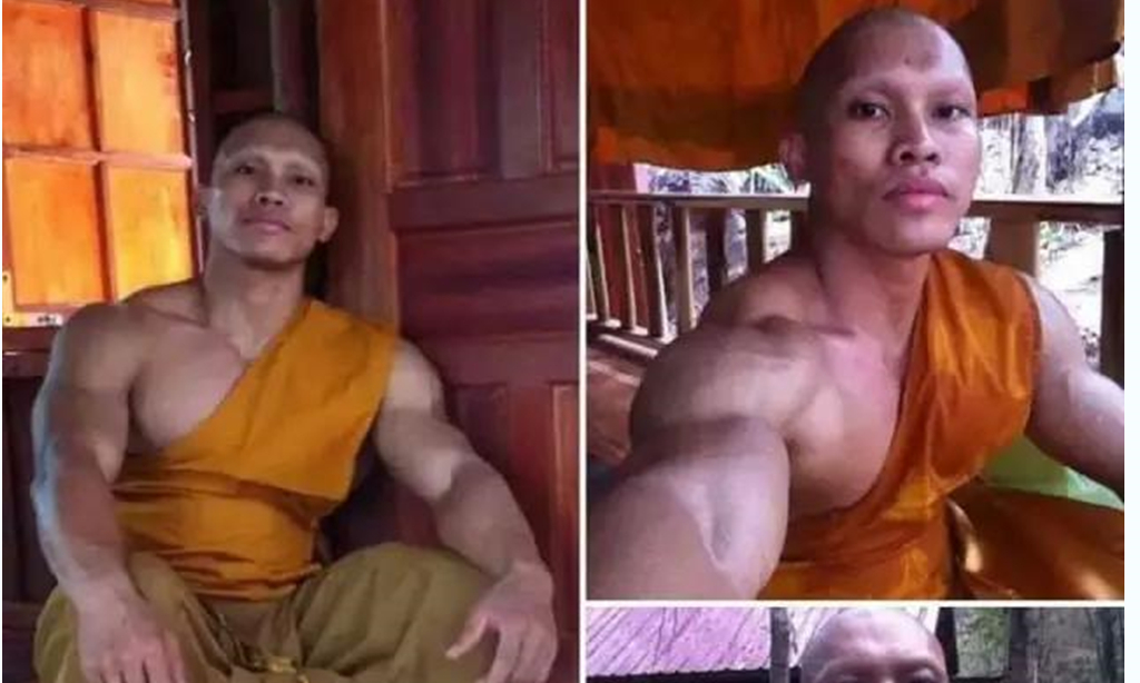 这个泰国僧人看来要“火”，浑身都是肌肉和健身教练有的一比！