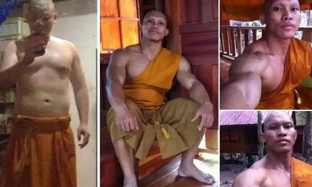 这个泰国僧人看来要“火”，浑身都是肌肉和健身教练有的一比！.jpg