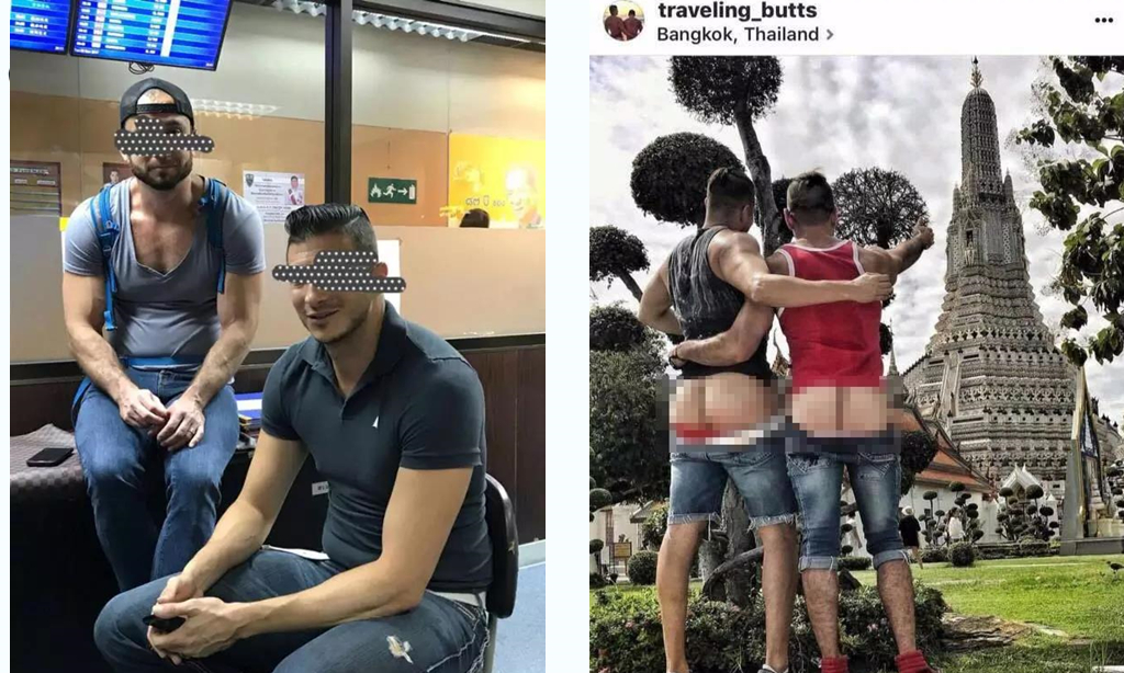 那对在泰国黎明寺脱裤子拍照的美国同性恋被抓了....2.jpg