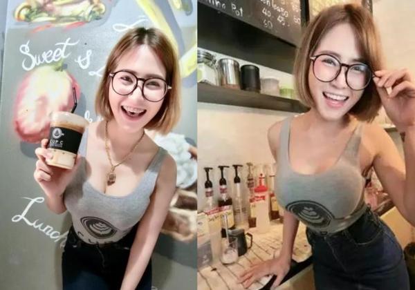 服务员化身“大胸妹”，泰国叻丕府C罩杯咖啡屋生意火爆！