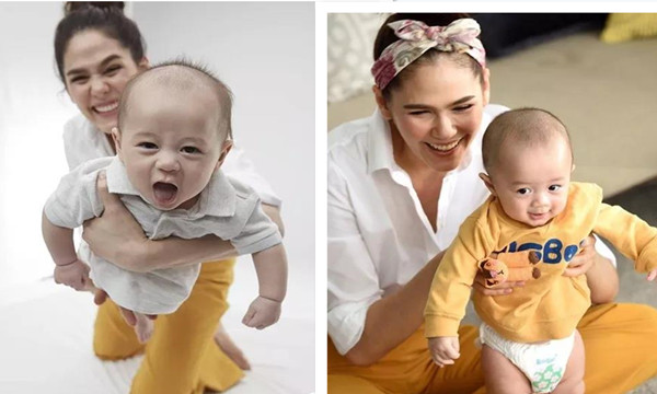 泰国女星Chompoo带双胞胎儿子拍摄广告，镜头感十足1.jpg