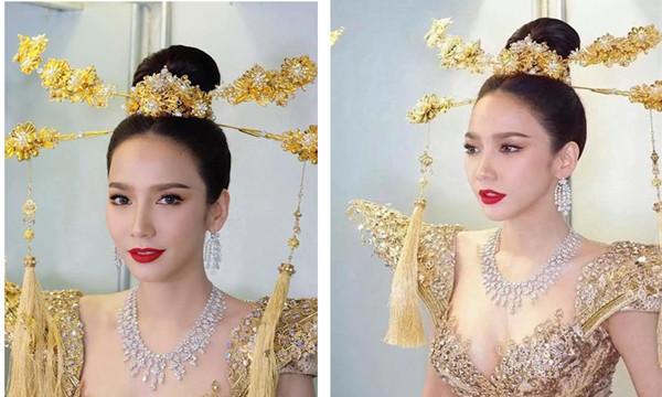 泰国一姐Aump佩戴的头饰和珠宝价值高达8800万泰铢.jpg